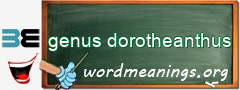 WordMeaning blackboard for genus dorotheanthus